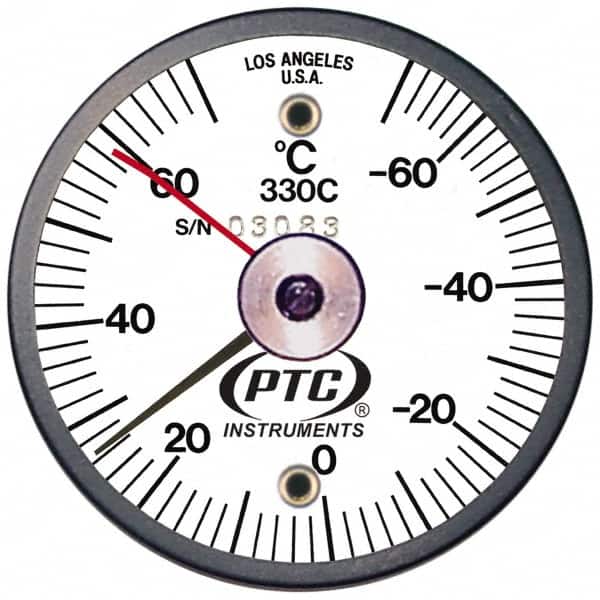 PTC Instruments 330CL -70 to 70°C, 2 Inch Dial Diameter, Dual Magnet Mount Thermometer 