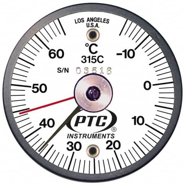 PTC Instruments 315CL -15 to 65°C, 2 Inch Dial Diameter, Dual Magnet Mount Thermometer 