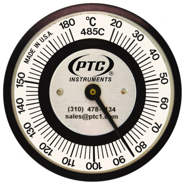 PTC Instruments - 20 to 185°C, 2 Inch Dial Diameter, Pipe Surface Clip On  Thermometer - 56470776 - MSC Industrial Supply
