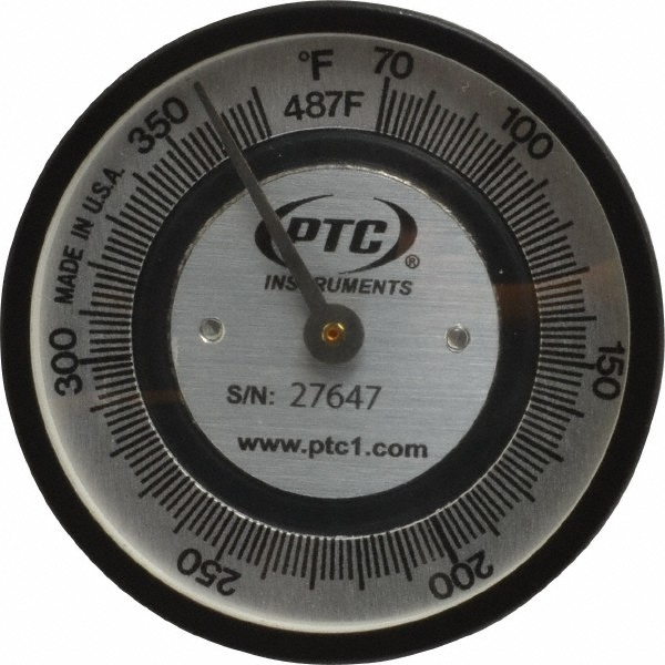 70 to 370°F, 2 Inch Dial Diameter, Pipe Surface Spring Held Thermometer