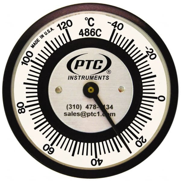 PTC Instruments 486C -40 to 120°C, 2 Inch Dial Diameter, Pipe Surface Spring Held Thermometer 