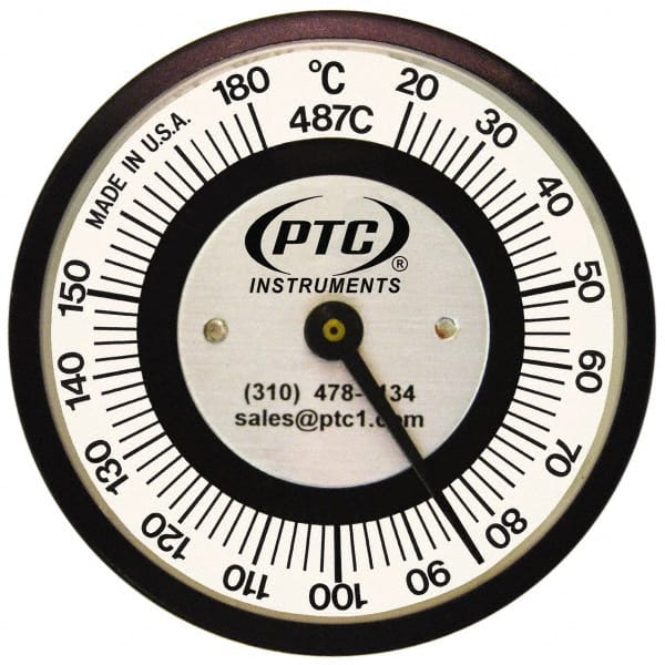 PTC Instruments 487C 20 to 180°C, 2 Inch Dial Diameter, Pipe Surface Spring Held Thermometer 