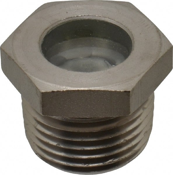 LDI Industries LSP51-04-01 9/16" Sight Diam, 1/2" Thread, 0.78" OAL, High Pressure Fused Pipe Thread with Reflector Sight Glass & Flow Sight 