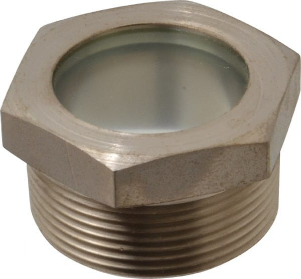 LDI Industries LSP51-08 1-7/16" Sight Diam, 1-1/2" Thread, 1.22" OAL, High Pressure Fused Pipe Thread, Open View Sight Glass & Flow Sight 