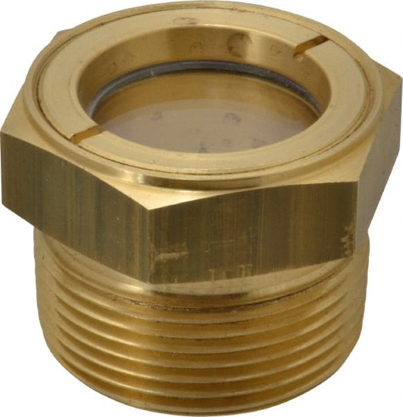 LDI Industries LSP151-07 1-1/8" Sight Diam, 1-1/4" Thread, 1.44" OAL, Low Pressure Pipe Thread Lube Sight, Open View Sight Glass & Flow Sight 