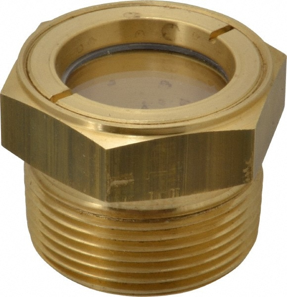 LDI Industries LSP151-07 1-1/8" Sight Diam, 1-1/4" Thread, 1.44" OAL, Low Pressure Pipe Thread Lube Sight, Open View Sight Glass & Flow Sight Image