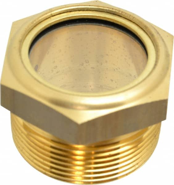 LDI Industries LSP151-08 1-3/8" Sight Diam, 1-1/2" Thread, 1-1/2" OAL, Low Pressure Pipe Thread Lube Sight, Open View Sight Glass & Flow Sight 