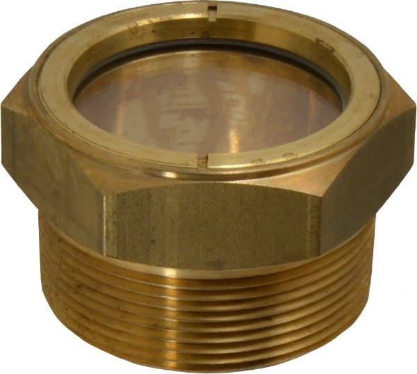 LDI Industries LSP151-09 1-7/8" Sight Diam, 2" Thread, 1.69" OAL, Low Pressure Pipe Thread Lube Sight, Open View Sight Glass & Flow Sight 