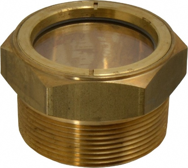 LDI Industries LSP151-09 1-7/8" Sight Diam, 2" Thread, 1.69" OAL, Low Pressure Pipe Thread Lube Sight, Open View Sight Glass & Flow Sight Image