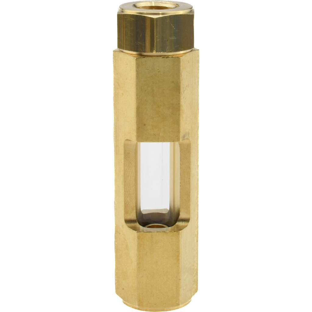 LDI Industries 1/4" Thread, 3-9/16" OAL, Inline Sight Glass & Flow Sight - 435 Max psi, 1/4-18 Thread | Part #F152