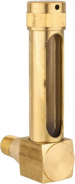 1-7/8 Inch Long Sight, 1/8 Inch Thread Size, Buna-N Seal Short Elbow, Vented Oil-Level Indicators and Gauge