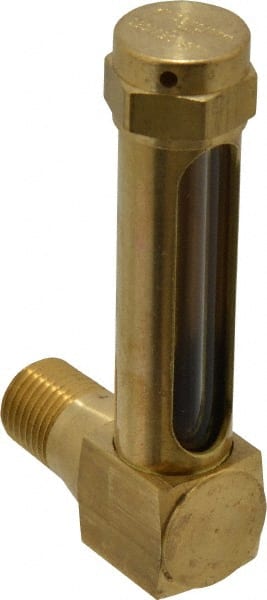 Vented Oil-Level Indicators and Gauge 3/8 inch Thread Size 4-1/4 inch Long Sight Buna-N Seal Straight to Male Thread 