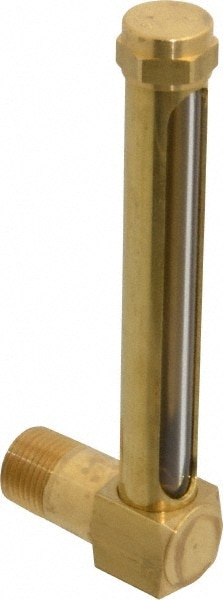 4-1/4 Inch Long Sight, 1/2 Inch Thread Size, Buna-N Seal Short Elbow, Vented Oil-Level Indicators and Gauge