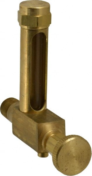 LDI Industries G803-2 1-7/8 Inch Long Sight, 1/4 Inch Thread Size, Buna-N Seal Short Elbow With Drain, Vented Oil-Level Indicators and Gauge 