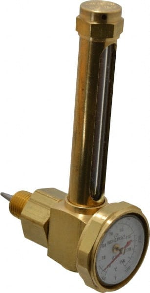 LDI Industries GT105-2 2-3/4 Inch Long Sight, 1/4 Inch Thread Size, Buna-N Seal Elbow With 1-3/8 Inch Dial Thermometer, Vented Oil-Level Indicators and Gauge 