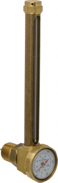 LDI Industries GT108-4 5-1/4 Inch Long Sight, 1/2 Inch Thread Size, Buna-N Seal Elbow With 1-3/8 Inch Dial Thermometer, Vented Oil-Level Indicators and Gauge 