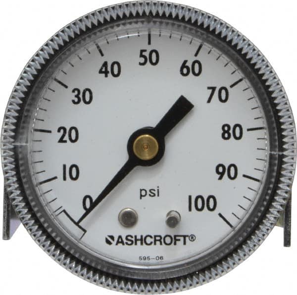 2-1/2" 0 to 75 psi Round Boiler Gauge with 1/4" MNPT Center Back Connection 