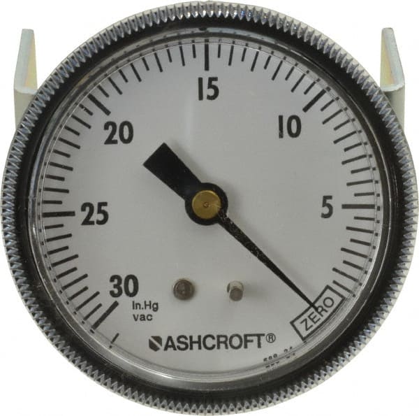 Ashcroft 662876001415 Pressure Gauge: 2-1/2" Dial, 1/4" Thread, NPT, Center Back Mount 