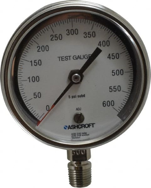 Details about   Ashcroft 4 1/2" Duragauge Pressure Gauge 0-600 PSI 9/16-18 Bottom 451279SS46L600 