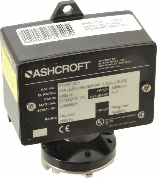 Ashcroft 93266 Watertight Single Setpoint Pressure Switch: 1/4" NPTF Thread 