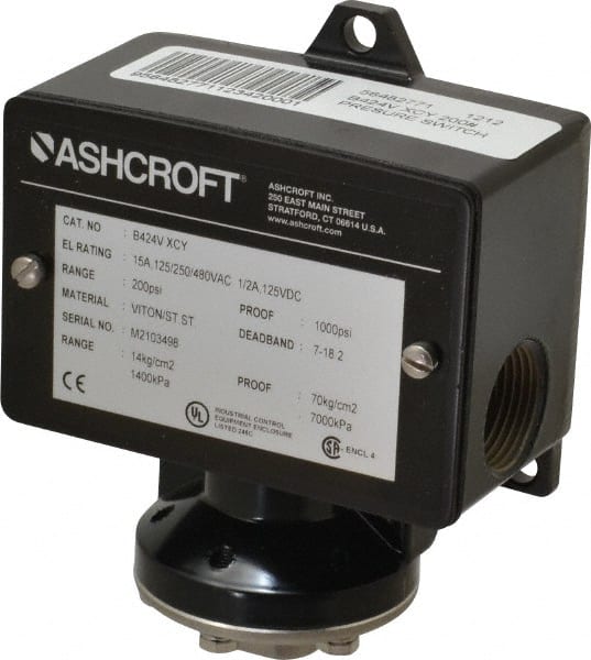 Watertight Single Setpoint Pressure Switch: 1/4" Thread