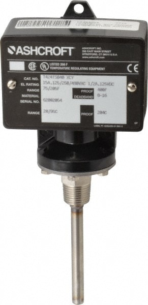 Ashcroft 93568 75 to 205°F, Watertight Single Setpoint Temp Switch Image