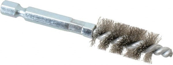 3/8 Inch Inside Diameter, 9/16 Inch Actual Brush Diameter, Carbon Steel, Power Fitting and Cleaning Brush