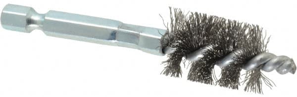 1/2 Inch Inside Diameter, 11/16 Inch Actual Brush Diameter, Carbon Steel, Power Fitting and Cleaning Brush