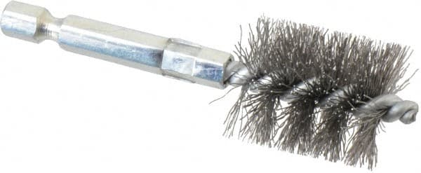 3/4 Inch Inside Diameter, 15/16 Inch Actual Brush Diameter, Carbon Steel, Power Fitting and Cleaning Brush