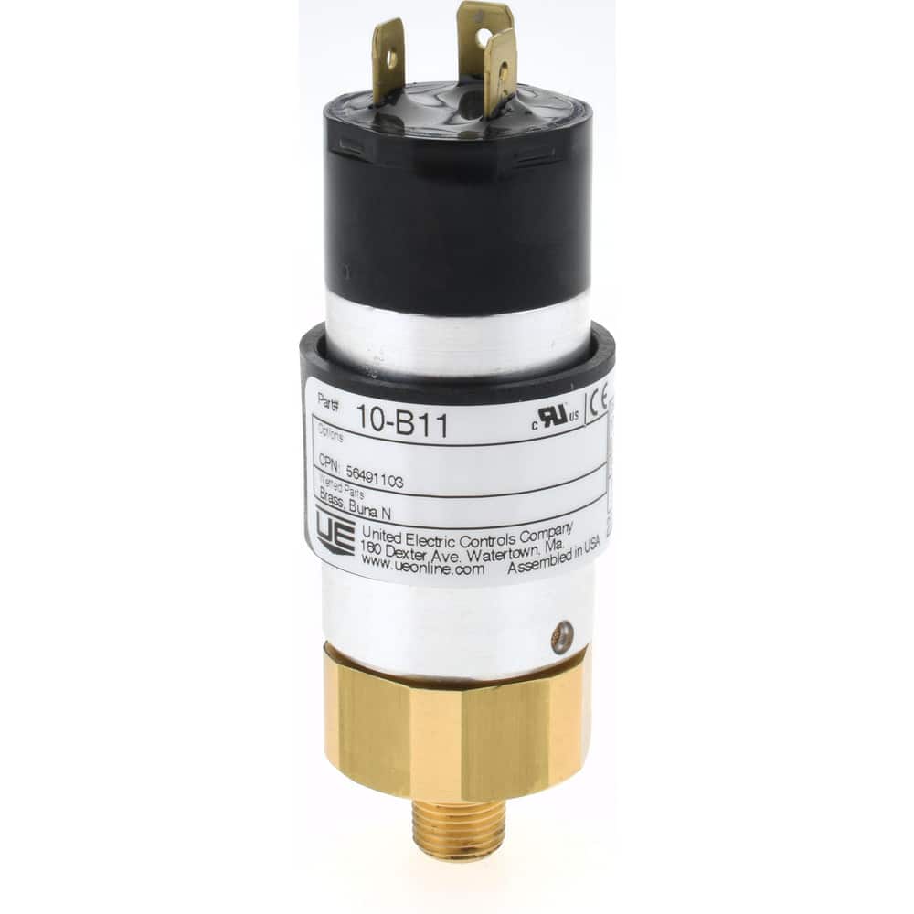 Compact, Cylindrical Pressure Switch: 10 psi to 150 psi, 1/8" NPT Male Thread