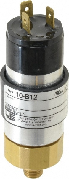 United Electric Controls 10-B12 Compact, Cylindrical Pressure Switch: 30 psi to 600 psi, 1/4" NPT Male Thread Image