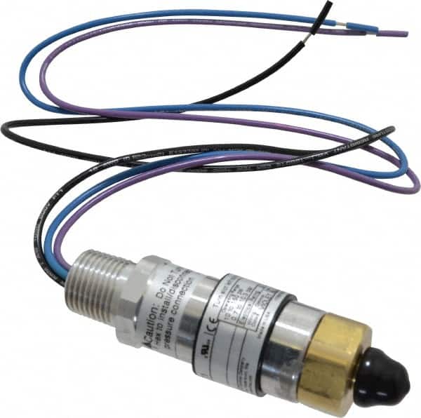 Compact, Cylindrical Pressure Switch: 10 psi to 150 psi, 1/4" NPT Male Thread