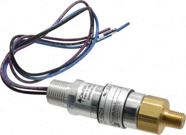 Compact, Cylindrical Pressure Switch: 180 psi to 3000 psi, 1/4" NPT Male Thread