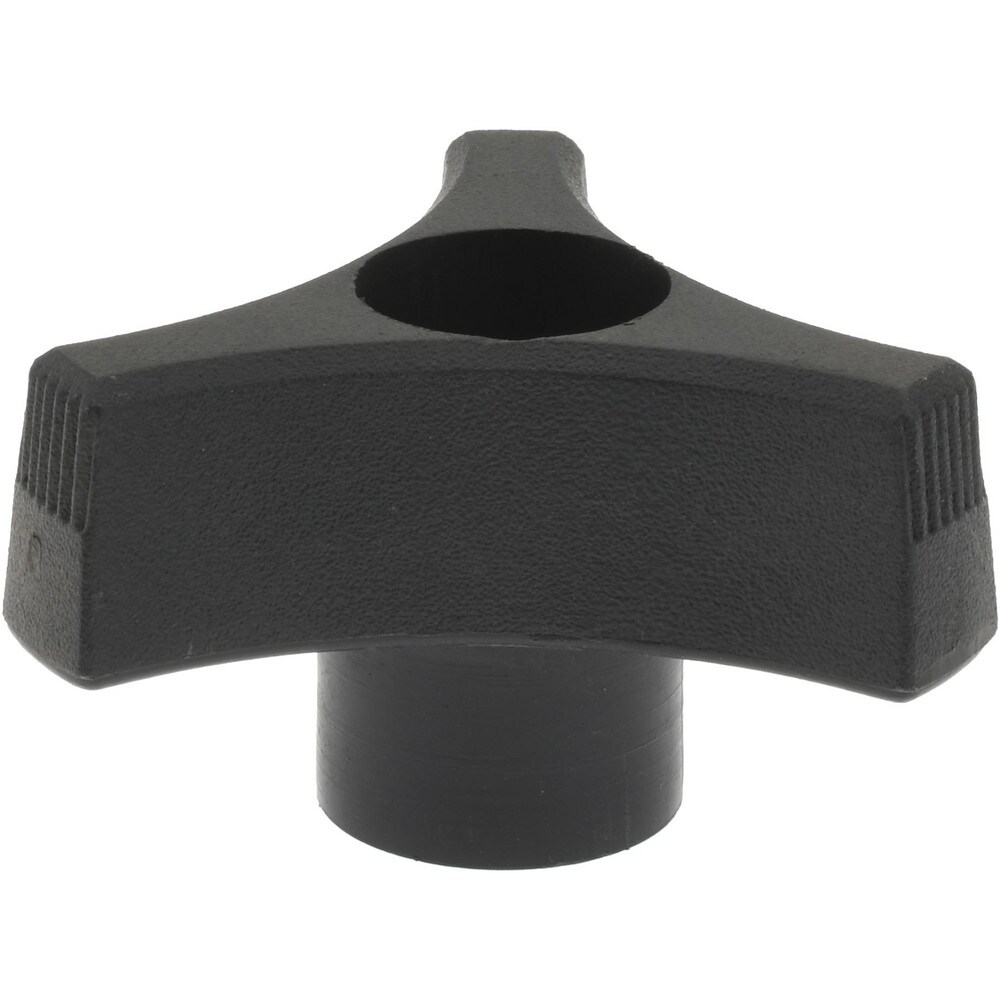 2" Head Diam, M6 Hole, 1.1" High, Matte Coated Polypropylene 3 Arm Knob