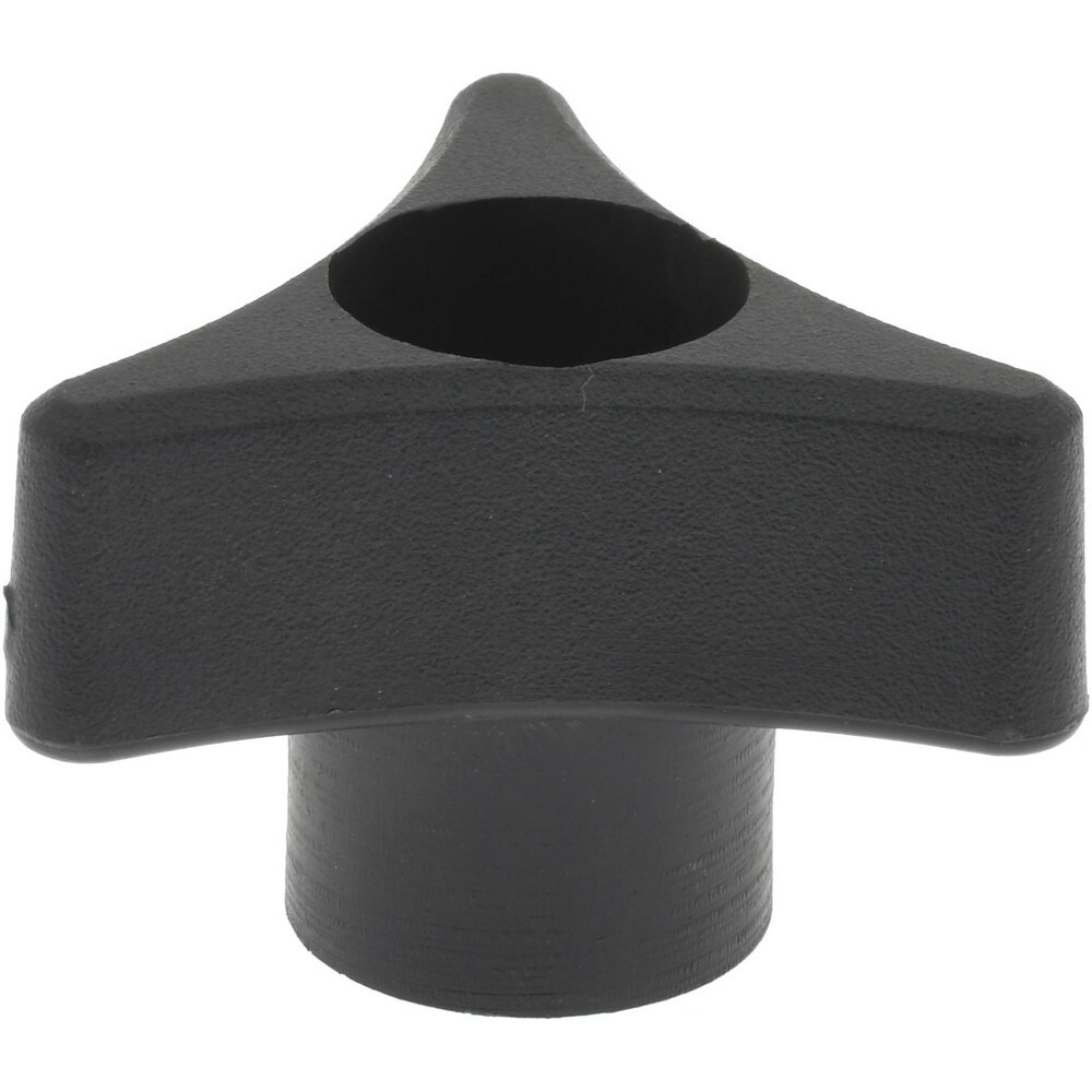 1.75" Head Diam, M6 Hole, 1.05" High, Matte Coated Polypropylene 3 Arm Knob
