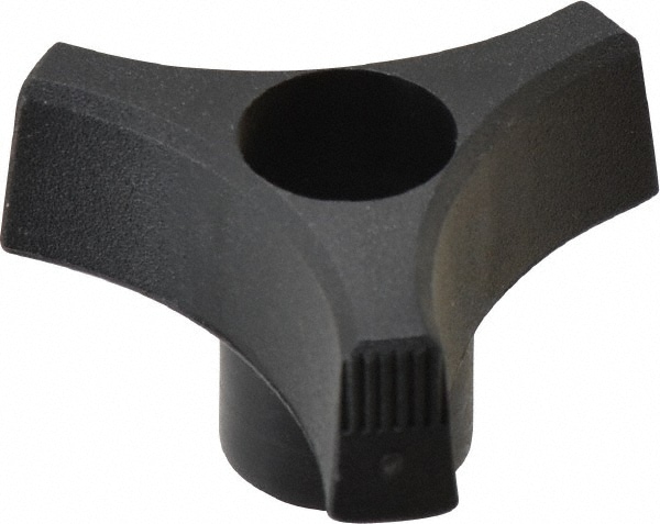 2" Head Diam, M8 Hole, 1.1" High, Matte Coated Polypropylene 3 Arm Knob