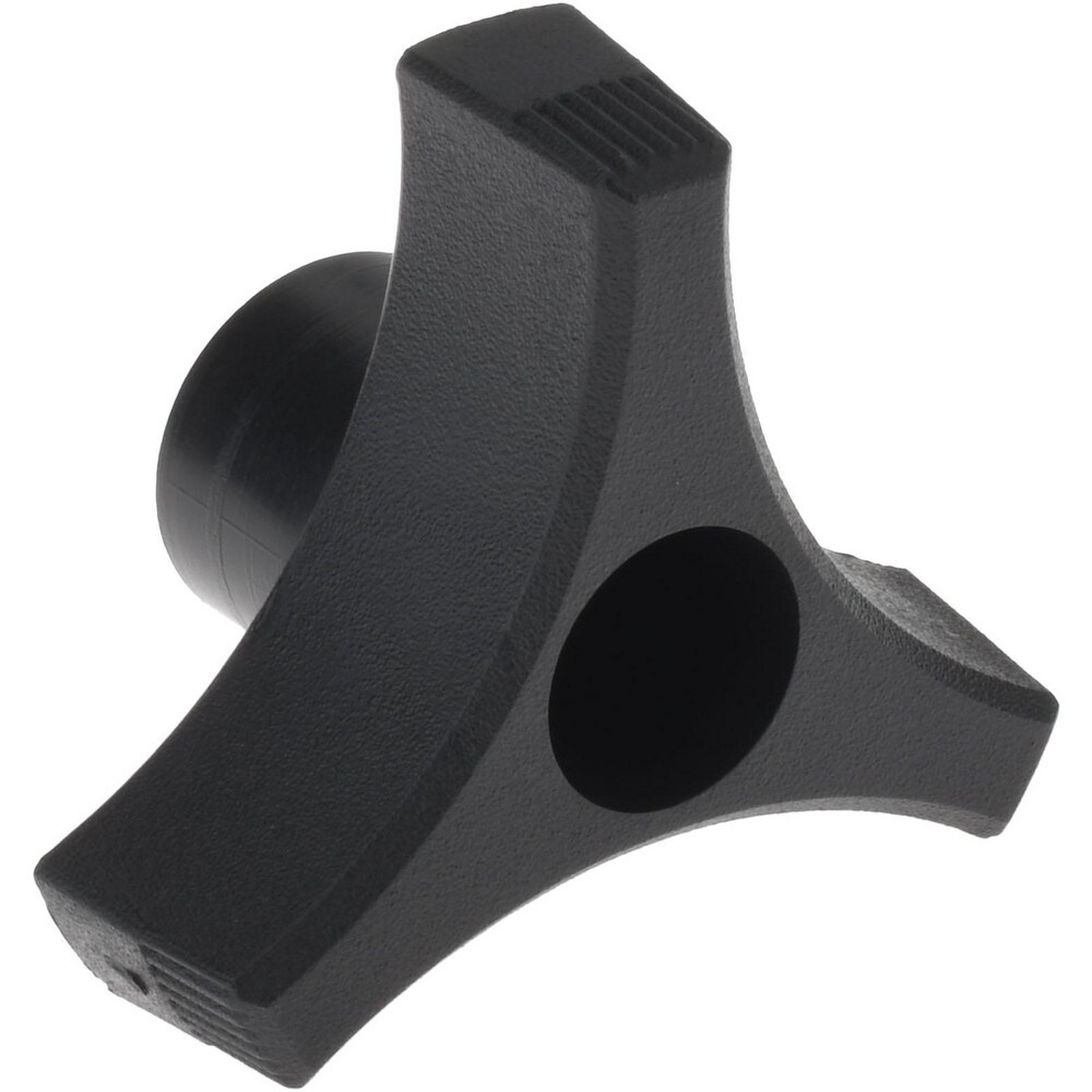 2" Head Diam, 1/4 Hole, 1.1" High, Matte Coated Polypropylene 3 Arm Knob