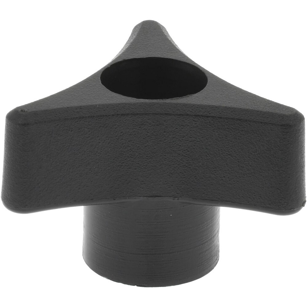 1.75" Head Diam, 1/4 Hole, 1.05" High, Matte Coated Polypropylene 3 Arm Knob