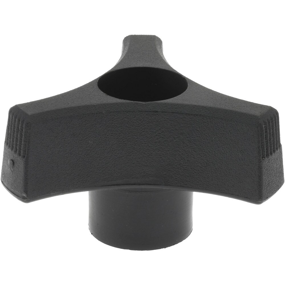 2" Head Diam, 5/16 Hole, 1.1" High, Matte Coated Polypropylene 3 Arm Knob
