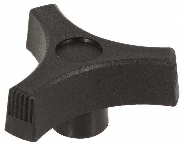 3 Arm Knobs; Style: Female Insert ; Head Diameter: 2.5 (Decimal Inch); Height (mm): 1.12 ; Height (Inch): 1.12; 0.64 ; Hub Diameter: 0.74 (Decimal Inch); Material: Polypropylene