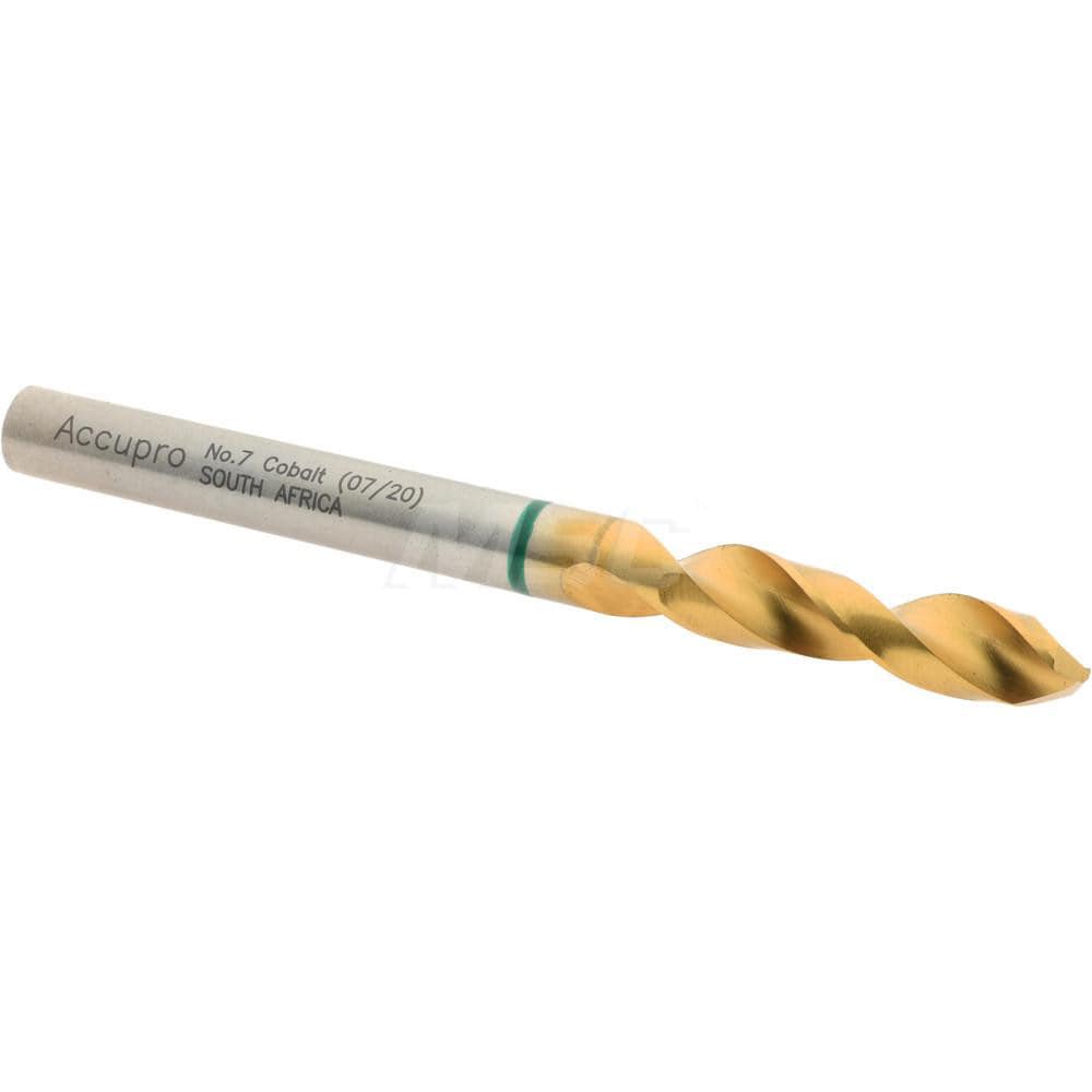 Accupro Screw Machine Length Drill Bit 0.201" Dia, 130 °, Cobalt