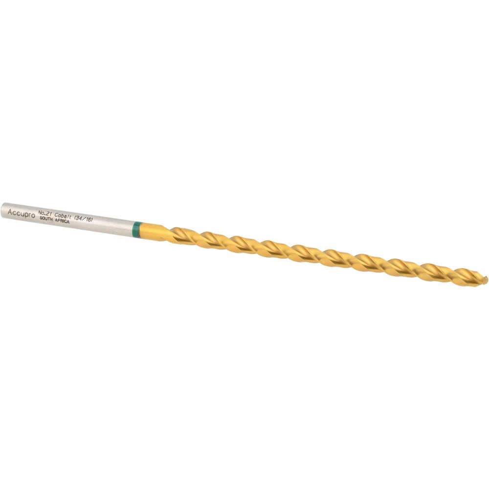 Taper Length Drill Bit: #21, 130 ° Point, Vanadium High Speed Steel