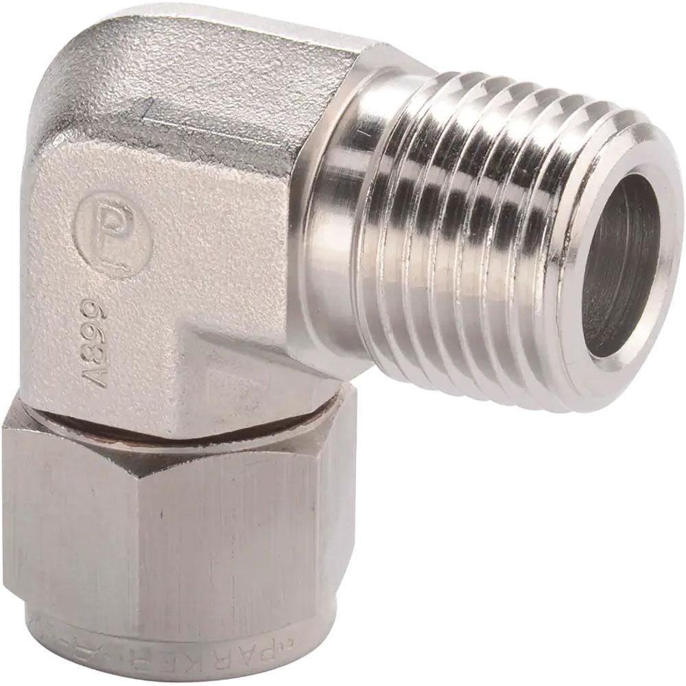 Parker 12MSEL12N-316 Compression Tube Male Elbow: 3/4-14" Thread, Compression x MNPT Image