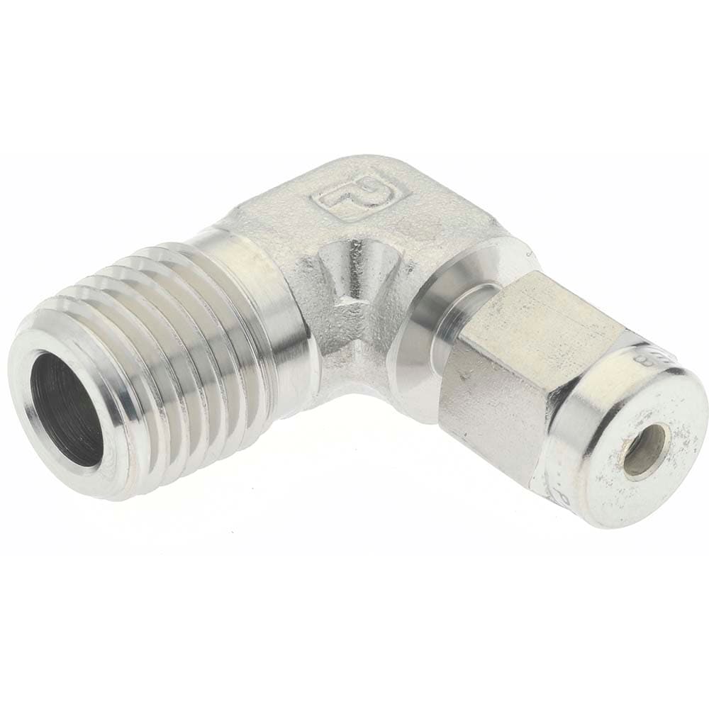 Parker 2MSEL4N-316 Compression Tube Male Elbow: 1/4-18" Thread, Compression x MNPT Image