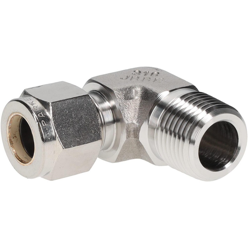 Compression Tube Male Elbow: 3/8-18" Thread, Compression x MNPT