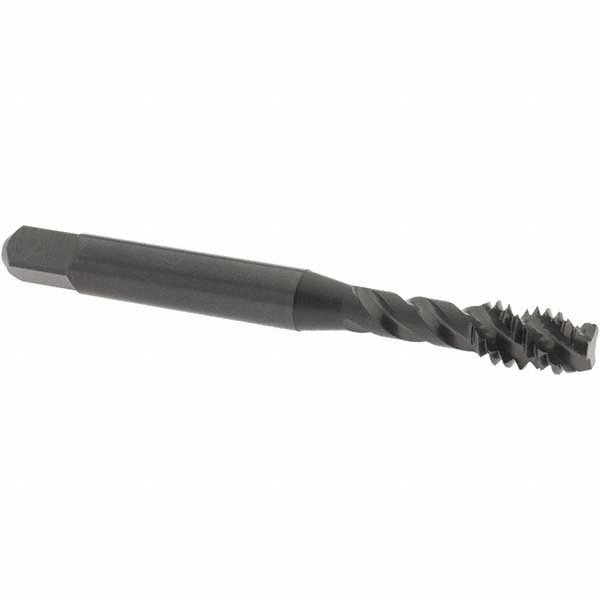 Spiral Flute Tap: 1/4-20 UNC, 3 Flutes, Modified Bottoming, Vanadium High Speed Steel, Oxide Coated