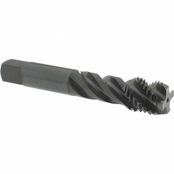 Spiral Flute Tap: M20x2.50 Metric Coarse, 4 Flutes, Modified Bottoming, Vanadium High Speed Steel, Oxide Coated