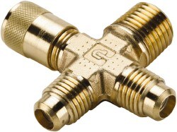 1/4-18 Male Pipe, 500 Max psi, 5/16" Tube OD, Forged Male Cross Access Valve