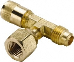 Parker AVTS6-4 500 Max psi, 1/4 Tube OD, Forged Flare Female Branch Tee Access Valve Image