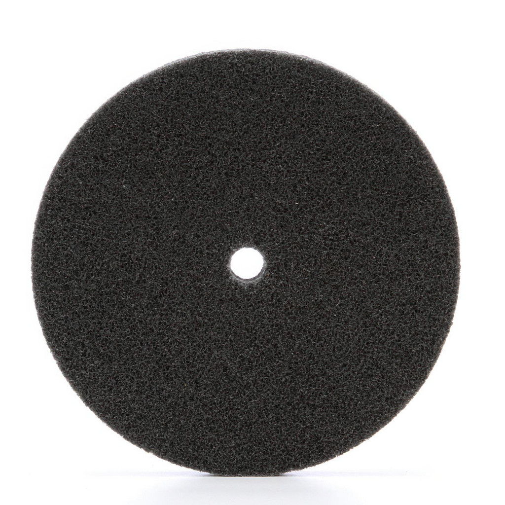 3M | Scotch-Brite™ Deburring Wheel: 3" Dia, 1/4" Face Width, 3/8" Hole, 3 Density, Silicon Carbide - Fine Grade, Unitized, Series XL-UW